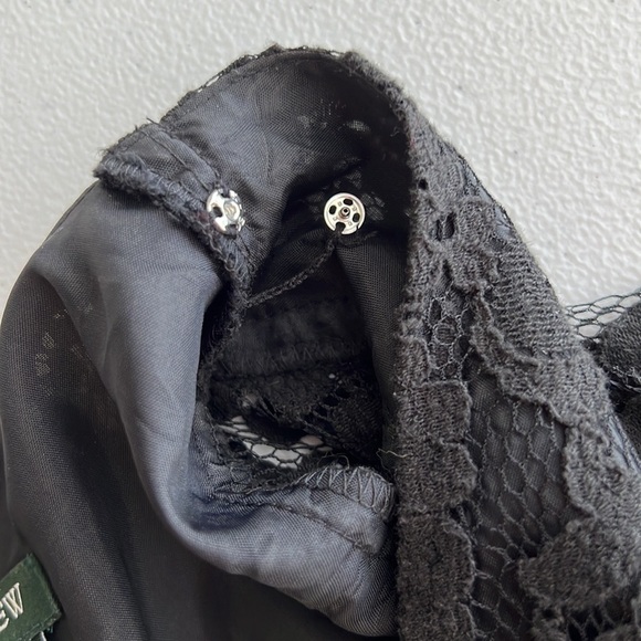 J Crew Black Lace Dress Size 4 Dark Feminine Wedding Guest Whimsigoth Party - Picture 9 of 9